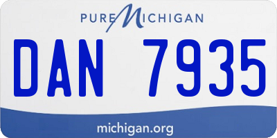 MI license plate DAN7935
