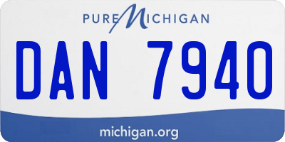 MI license plate DAN7940