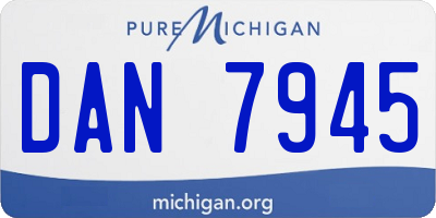 MI license plate DAN7945