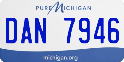 MI license plate DAN7946