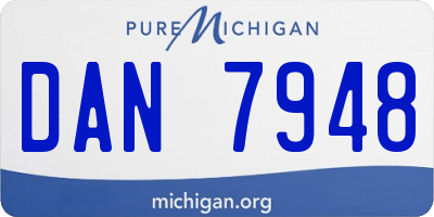 MI license plate DAN7948