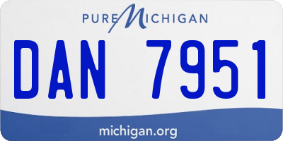 MI license plate DAN7951