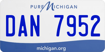 MI license plate DAN7952