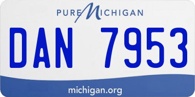 MI license plate DAN7953