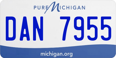 MI license plate DAN7955