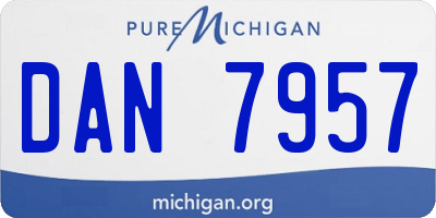 MI license plate DAN7957