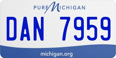 MI license plate DAN7959