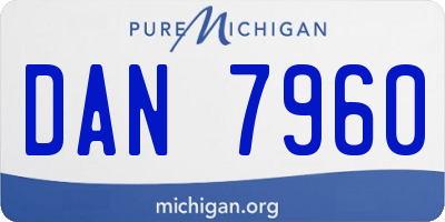 MI license plate DAN7960