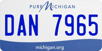 MI license plate DAN7965