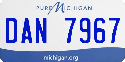 MI license plate DAN7967