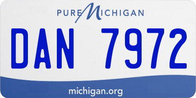 MI license plate DAN7972
