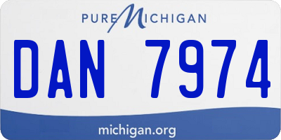 MI license plate DAN7974