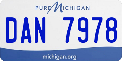 MI license plate DAN7978