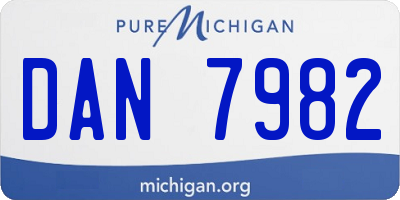 MI license plate DAN7982