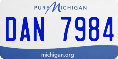 MI license plate DAN7984