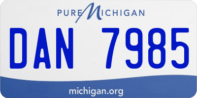 MI license plate DAN7985