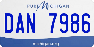 MI license plate DAN7986