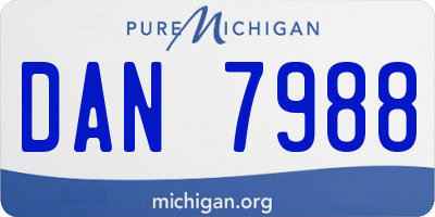 MI license plate DAN7988