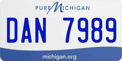 MI license plate DAN7989