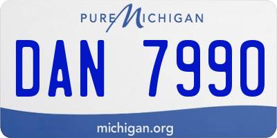 MI license plate DAN7990