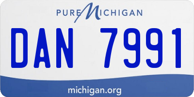 MI license plate DAN7991