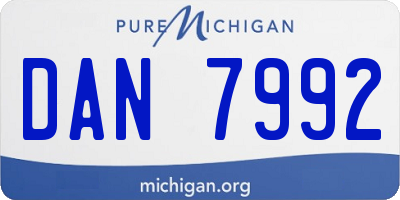 MI license plate DAN7992