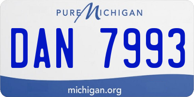 MI license plate DAN7993