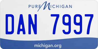 MI license plate DAN7997