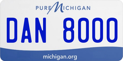 MI license plate DAN8000