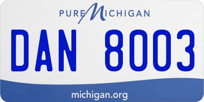 MI license plate DAN8003