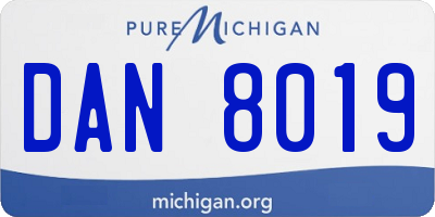 MI license plate DAN8019