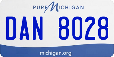 MI license plate DAN8028