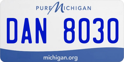 MI license plate DAN8030