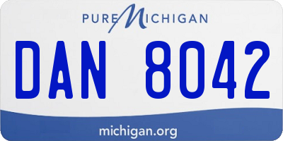 MI license plate DAN8042