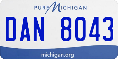 MI license plate DAN8043