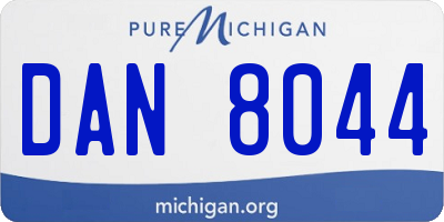 MI license plate DAN8044