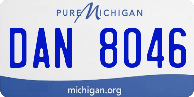 MI license plate DAN8046