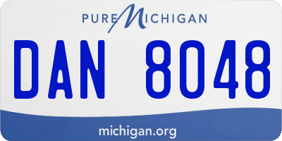 MI license plate DAN8048
