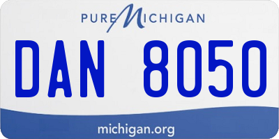 MI license plate DAN8050