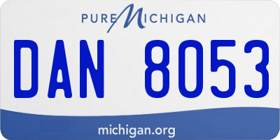 MI license plate DAN8053