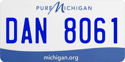 MI license plate DAN8061