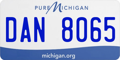 MI license plate DAN8065