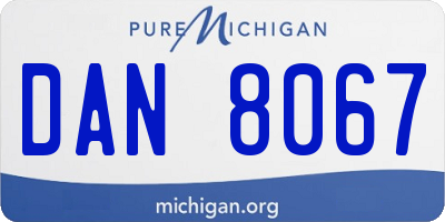 MI license plate DAN8067