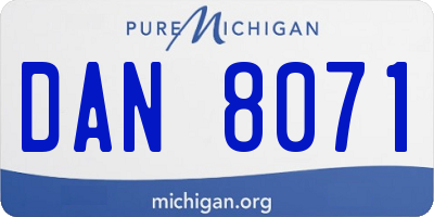 MI license plate DAN8071