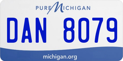 MI license plate DAN8079