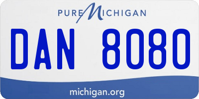 MI license plate DAN8080