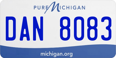 MI license plate DAN8083