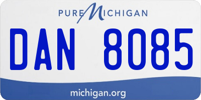 MI license plate DAN8085