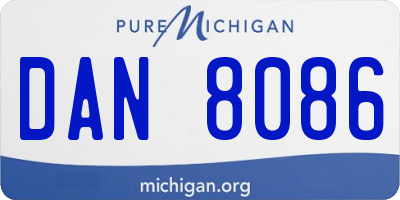 MI license plate DAN8086