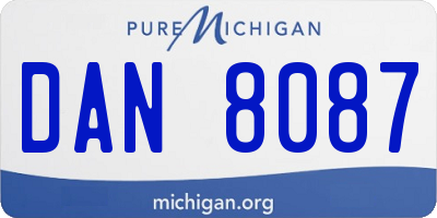 MI license plate DAN8087